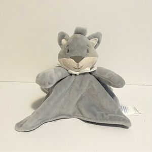 London Drugs Wolf Lovey Puppy Dog Plush Stuffed Security Blanket Baby Toy Grey